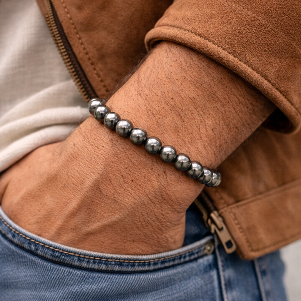 Raw Pyrite Bracelet with FREE Raw Selenite Plate