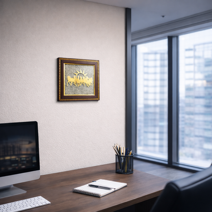 7 Horses on Raw Pyrite Frame