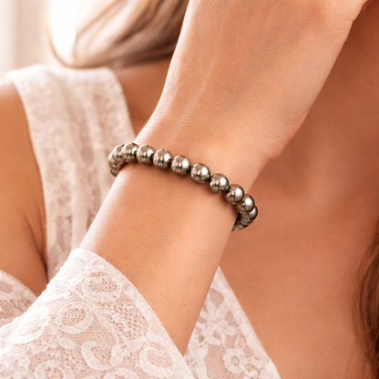 Raw Pyrite Bracelet with FREE Raw Selenite Plate