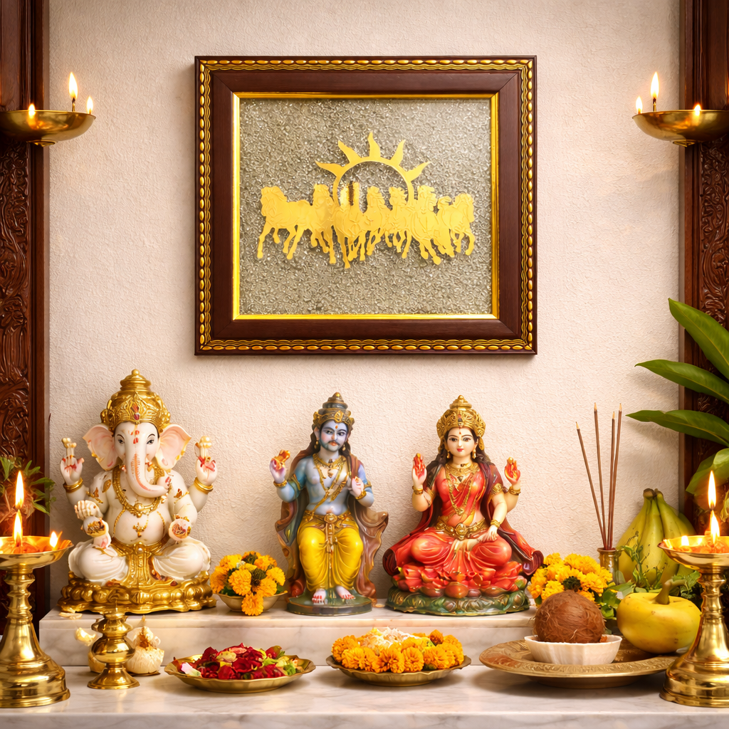 7 Horses on Raw Pyrite Frame